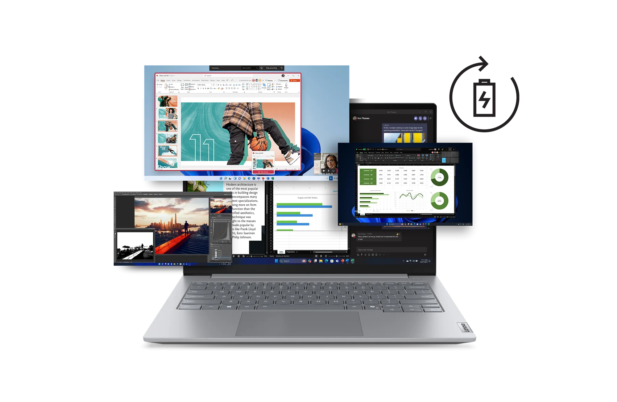 Картинка Ноутбук LENOVO ThinkBook 14'wuxga/ultra 7-225h/16Gb/512Gb/Win11 Pro (21SJ007QRT)