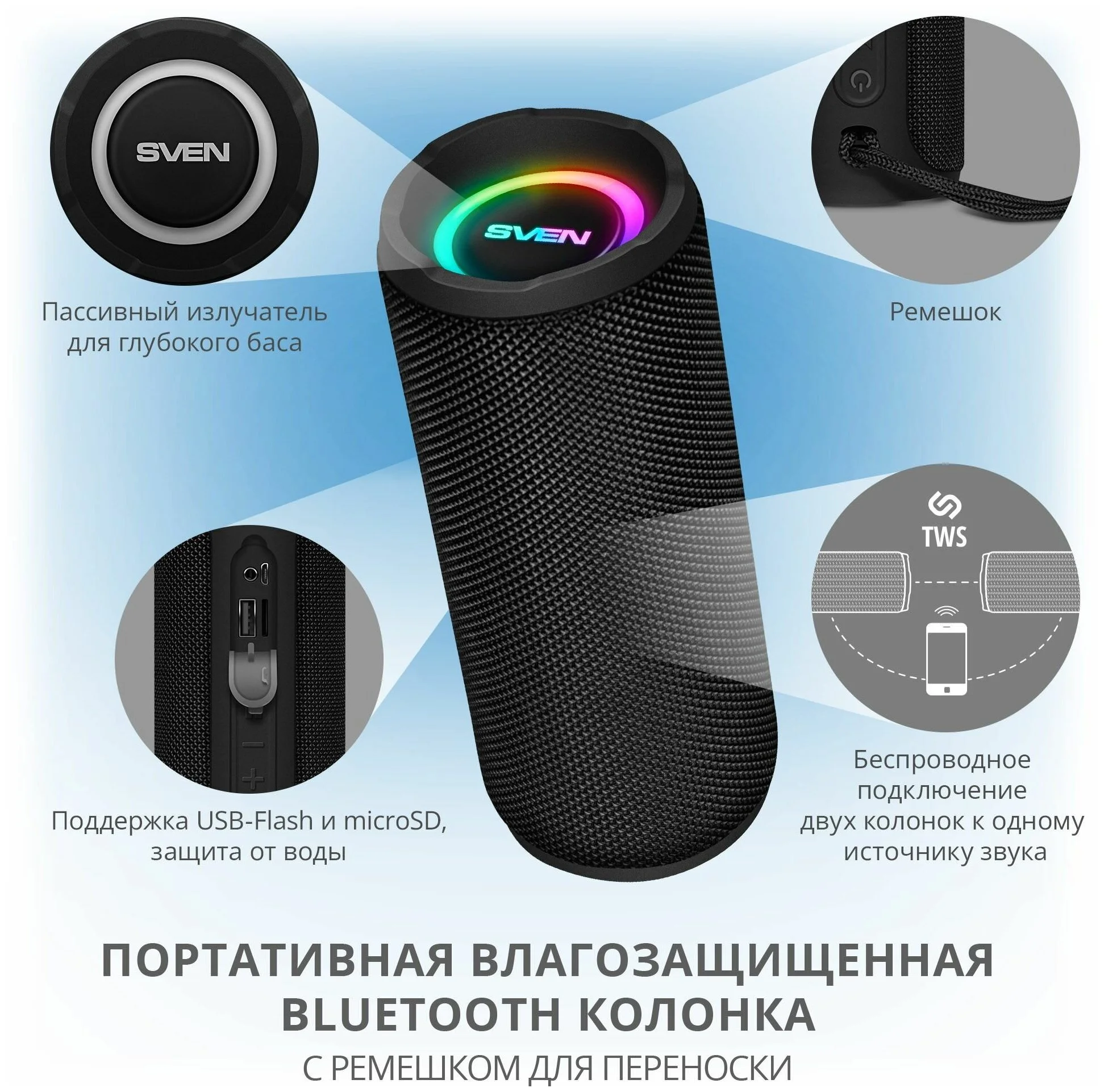 Фотография Колонки SVEN PS-160 Black (SV-021214)