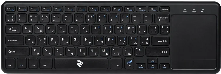 Клавиатура 2E Touch Keyboard KT100 WL Black (2E-KT100WB)
