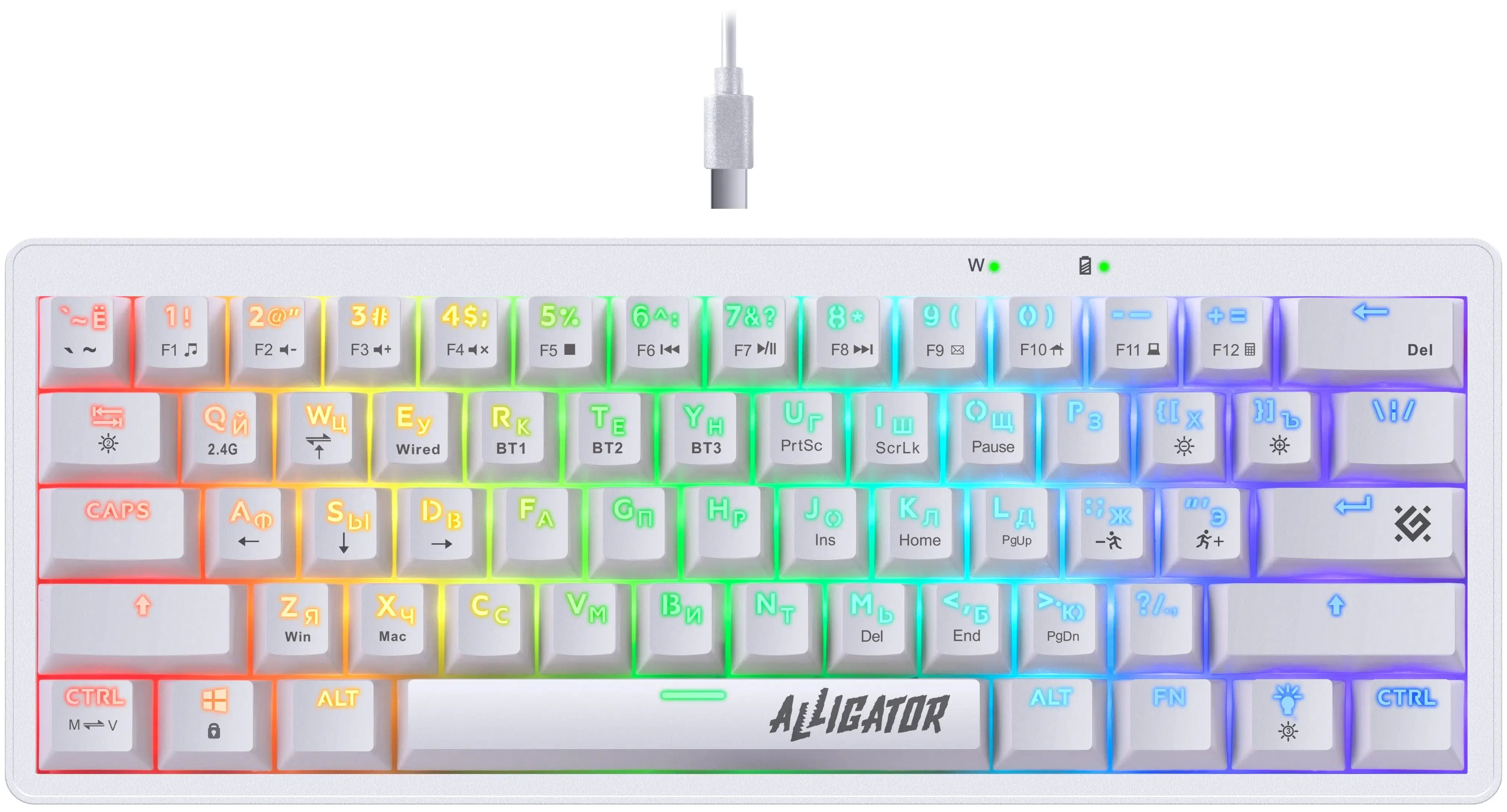 Клавиатура DEFENDER Alligator GK-315 White Brown Switch Казахстан