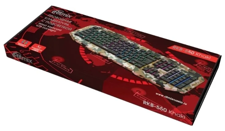 Цена Клавиатура RITMIX RKB-550 Black Gaming backlight