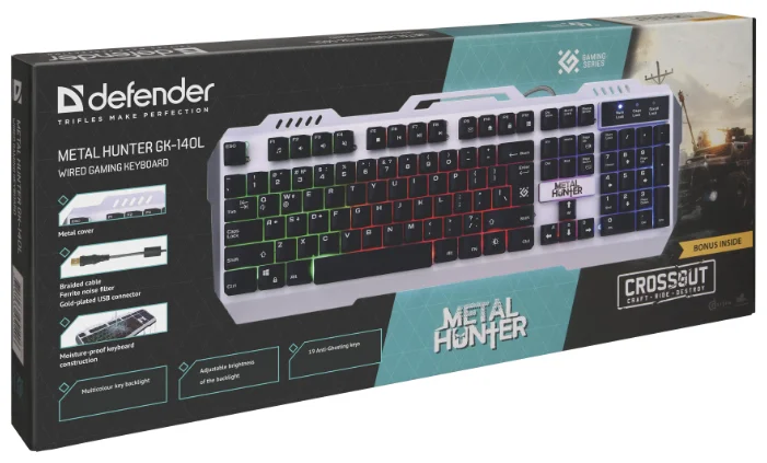 Фото Клавиатура DEFENDER Metal Hunter GK-140L RU Silver