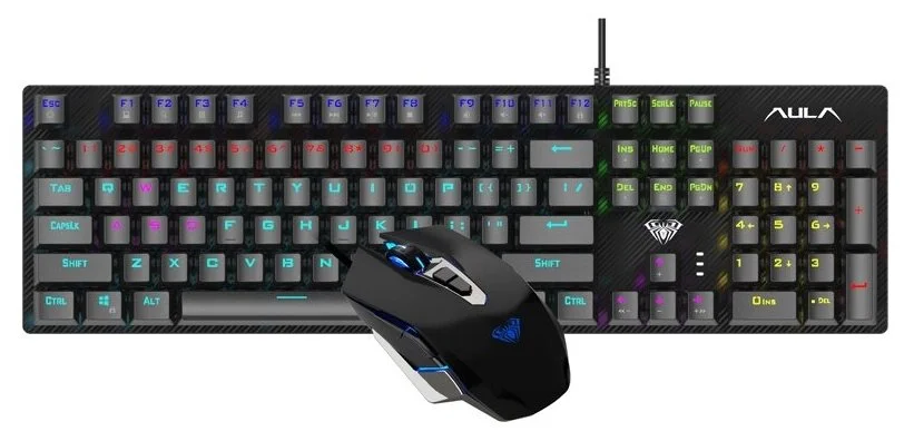 Клавиатура AULA T640 mechanical Black + мышь