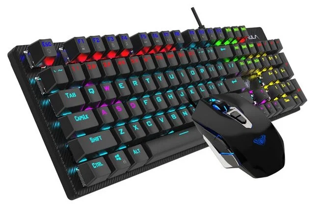 Картинка Клавиатура AULA T640 mechanical Black + мышь