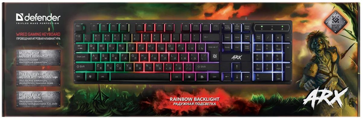 Картинка Клавиатура DEFENDER Arx GK-196L Black