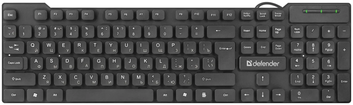 Клавиатура DEFENDER Element HB-190 USB RU Black