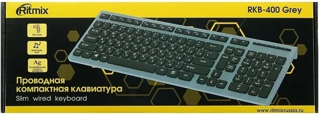 Цена Клавиатура RITMIX RKB-400 Slim grey