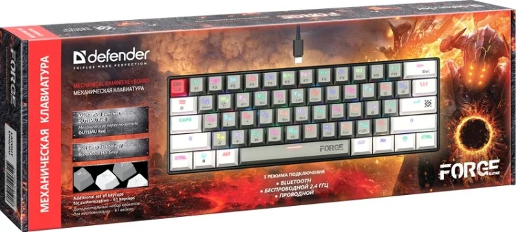 Фотография Клавиатура DEFENDER Forge GK-345 Grey