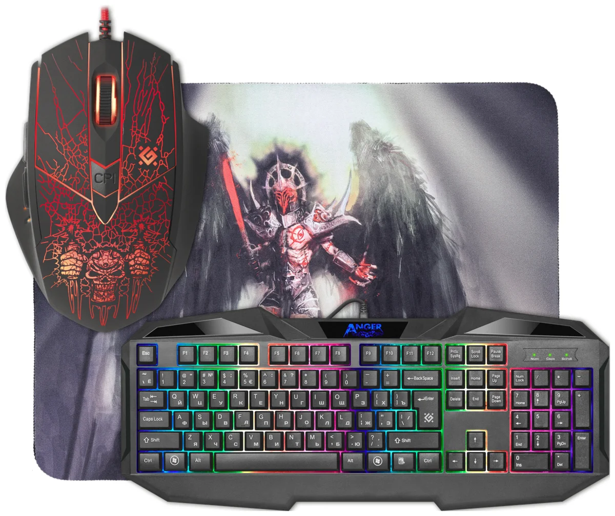 Клавиатура DEFENDER Anger MKP-019 52019 + мышь