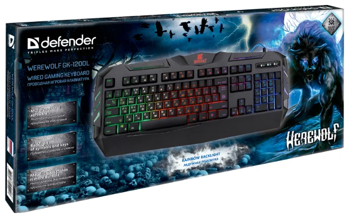 Картинка Клавиатура DEFENDER Werewolf GK-120DL RU Black