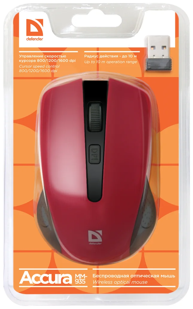 Картинка Мышь DEFENDER Accura MM-935 Red