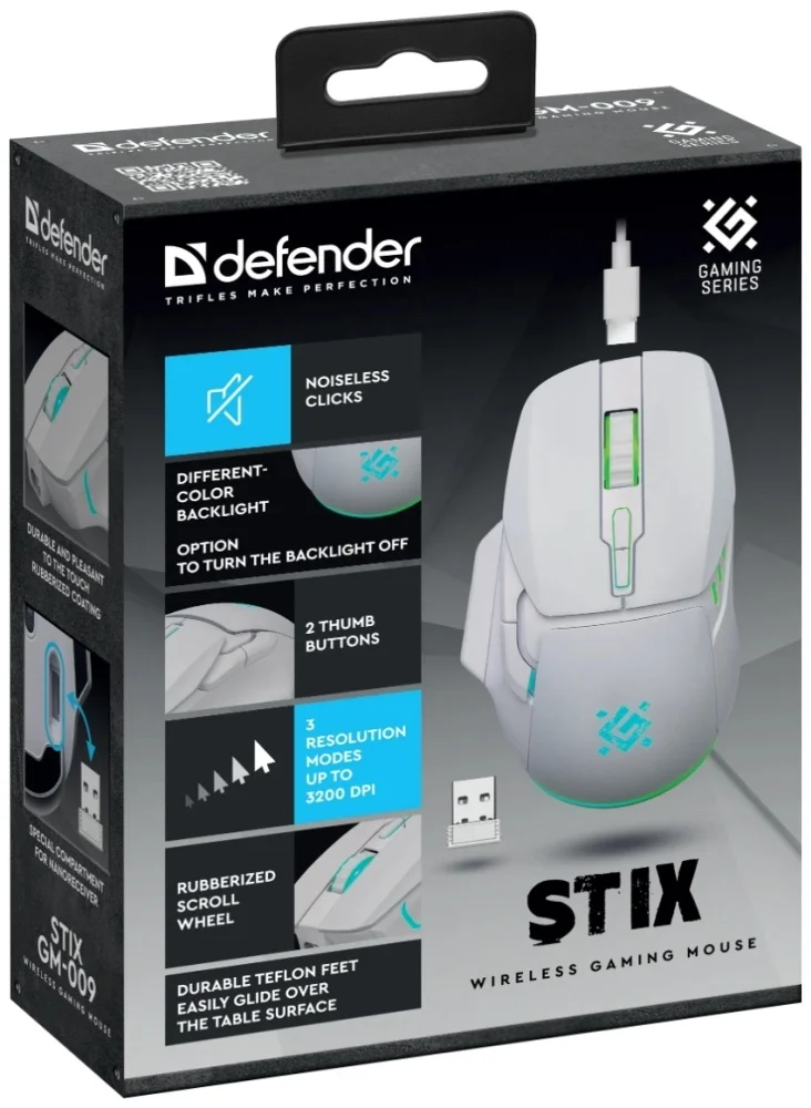 Купить Мышь DEFENDER Stix GM-009 White