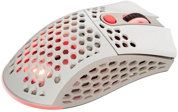 Картинка Мышь 2E GAMING HyperSpeed Lite WL RGB Retro White (2E-MGHSL-WL-WT)