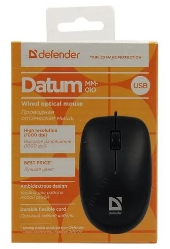Фото Мышь проводная DEFENDER Datum MM-010 черный