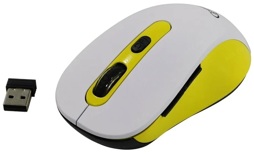 Фото Мышь GEMBIRD MUSW-221-Y White/Yellow