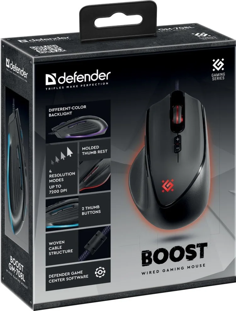 Цена Мышь DEFENDER Boost GM-708L USB Optical (52708)