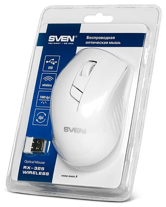 Купить Мышь SVEN RX-325 Wireless White