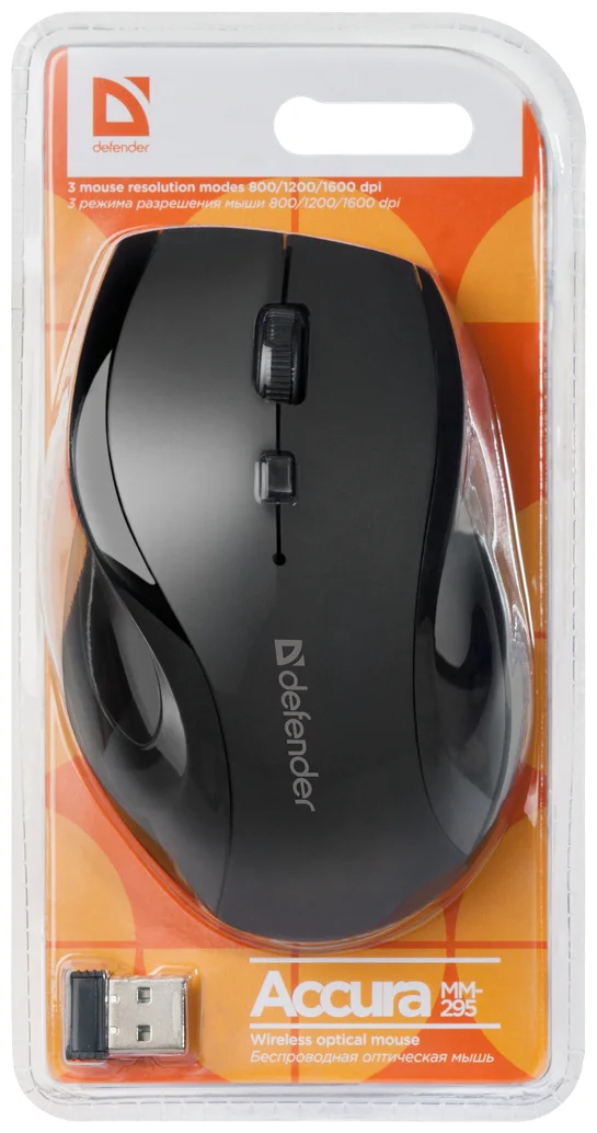 Картинка Мышь DEFENDER Accura MM-295 Black (52295)
