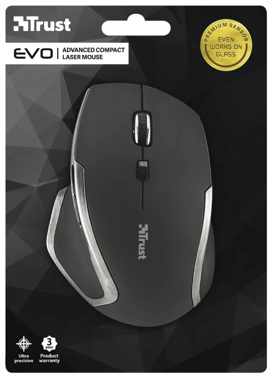 Картинка Мышь TRUST EVO COMPACT LSR Black