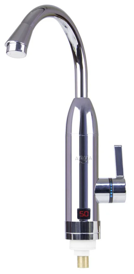 Смеситель с подогревом воды AQUA WH103W 220В Вертикальная установка. Температура нагрева до +60 С Да