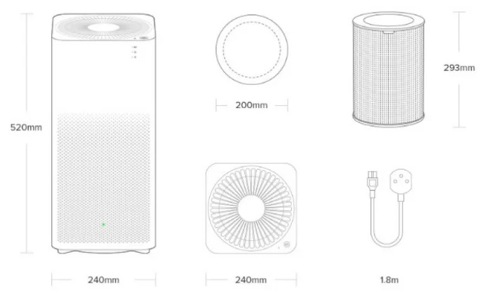 Очиститель воздуха XIAOMI Mi Air Purifier 2H Казахстан