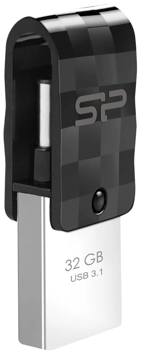 USB накопитель SILICON POWER Mobile C31 SP032GBUC3C31V1K USB 3.1 + Type-C (Android/OTG) Black