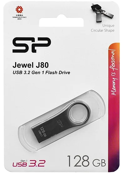 Фото USB накопитель SILICON POWER Jewel J80 SP128GBUF3J80V1T USB 3.2 silver