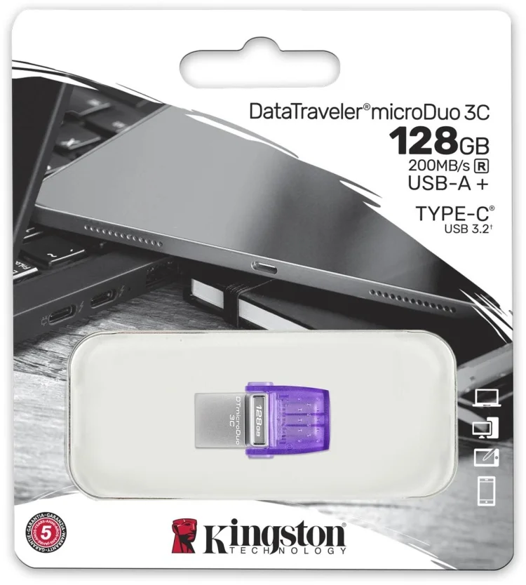 Фотография USB накопитель KINGSTON OTG DTDUO3CG3/128Gb металл