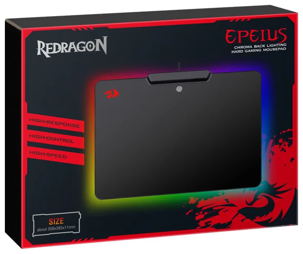 Коврик для мыши DEFENDER Redragon Epeius 350x250x3.6mm RGB (75176) Казахстан