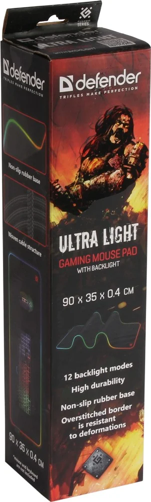 Фотография Коврик для мыши DEFENDER Ultra Light 900x350x4мм Black (50566)
