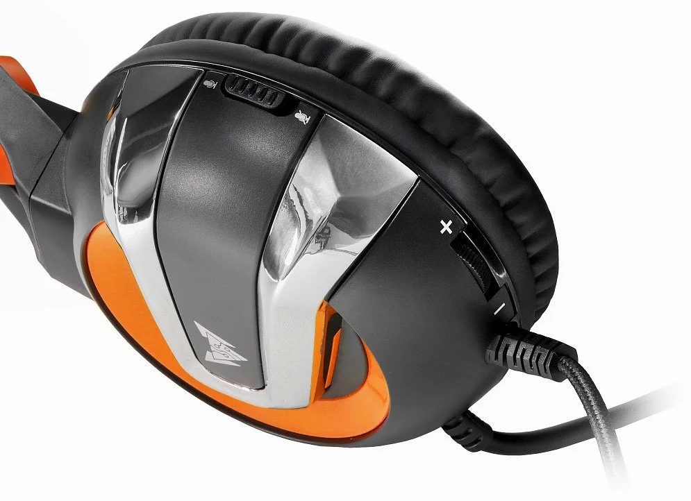 Картинка Гарнитура CROWN CMGH-3103 Black-orange Картинка Гарнитура CROWN CMGH-3103 Black-orange