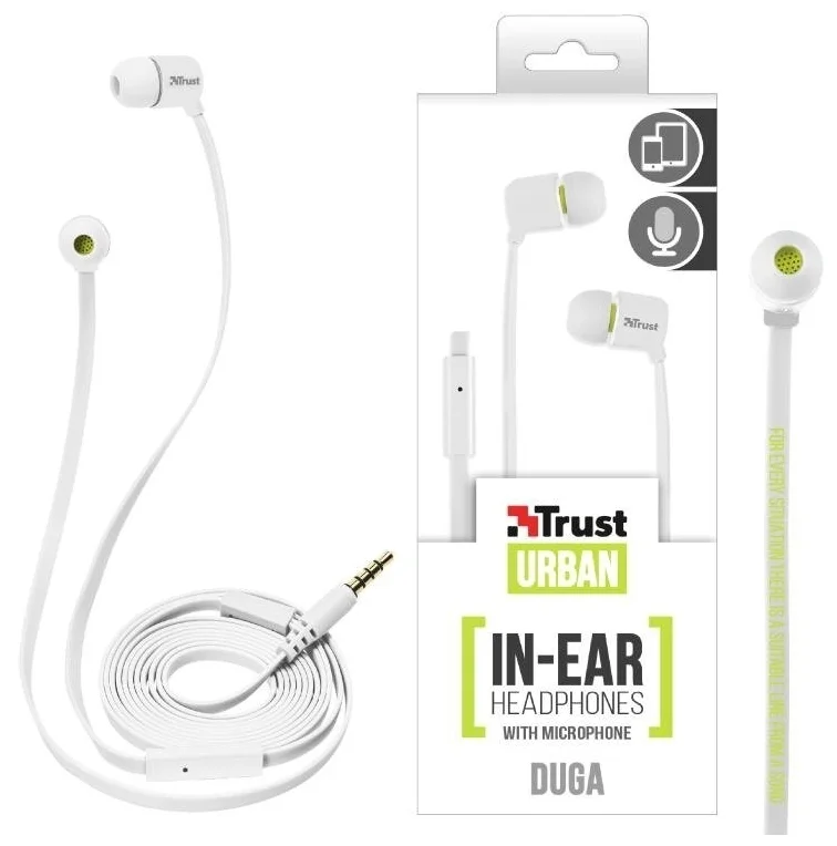 Фотография Наушники TRUST DUGA IN EAR White