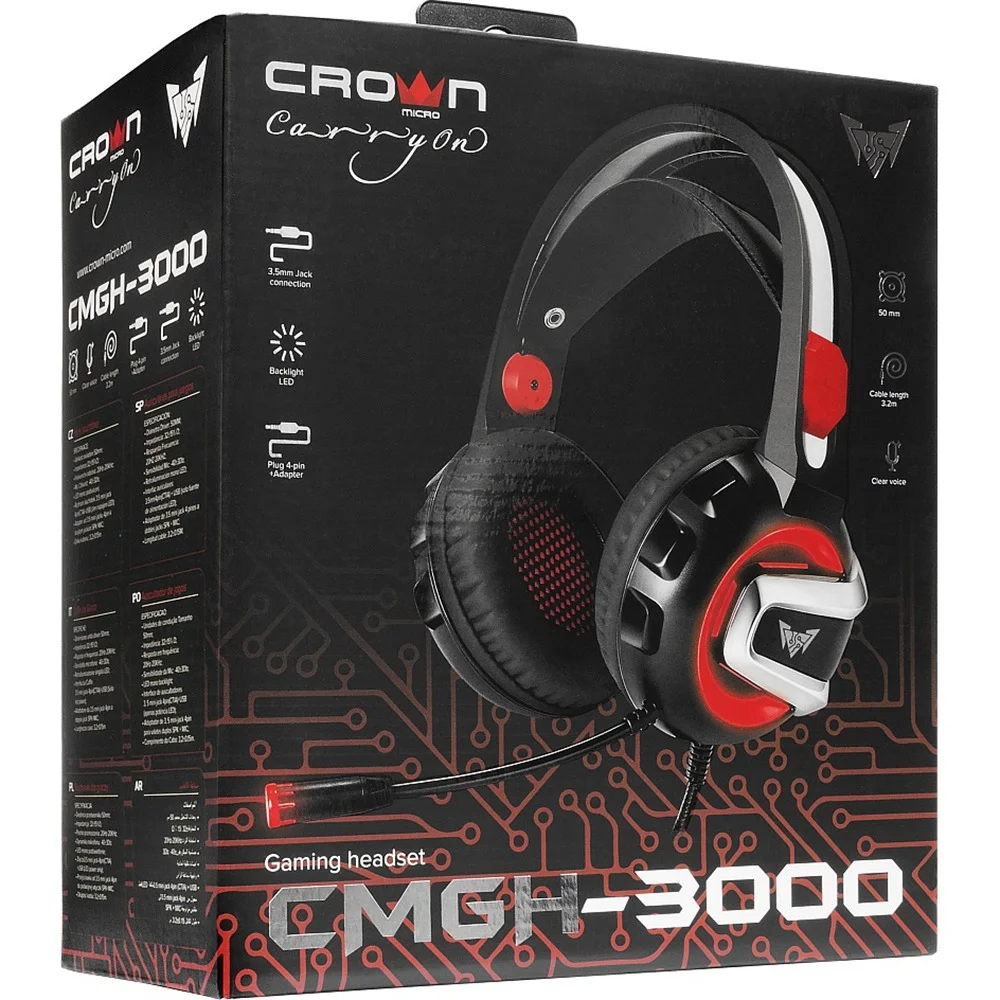 Цена Гарнитура CROWN CMGH-3000 Black-red