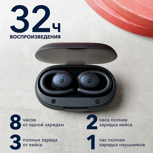 Цена Наушники SOUNDCORE TWS Sport X10 A3961 BK (SDC-A3961G11-BK)