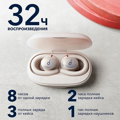 Картинка Наушники SOUNDCORE TWS Sport X10 A3961 WT (SDC-A3961G21-WT)