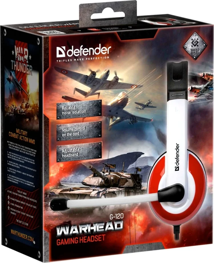 Цена Гарнитура DEFENDER Warhead G-120 White-Red (64098)
