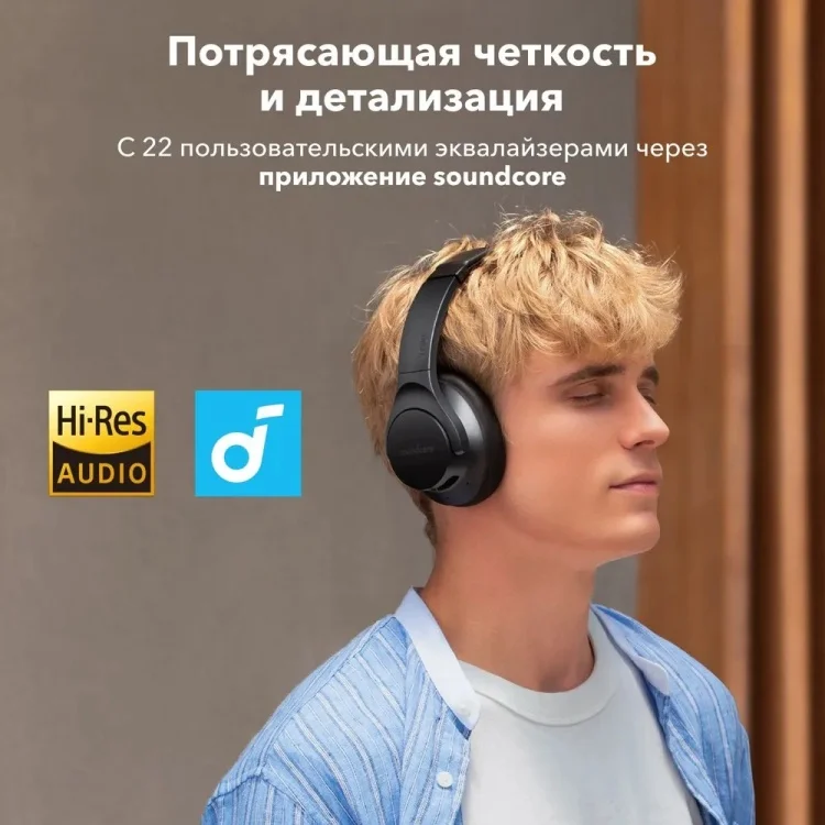 Фотография Наушники SOUNDCORE Q20+ A3045 BK (SDC-A3045H11-BK)