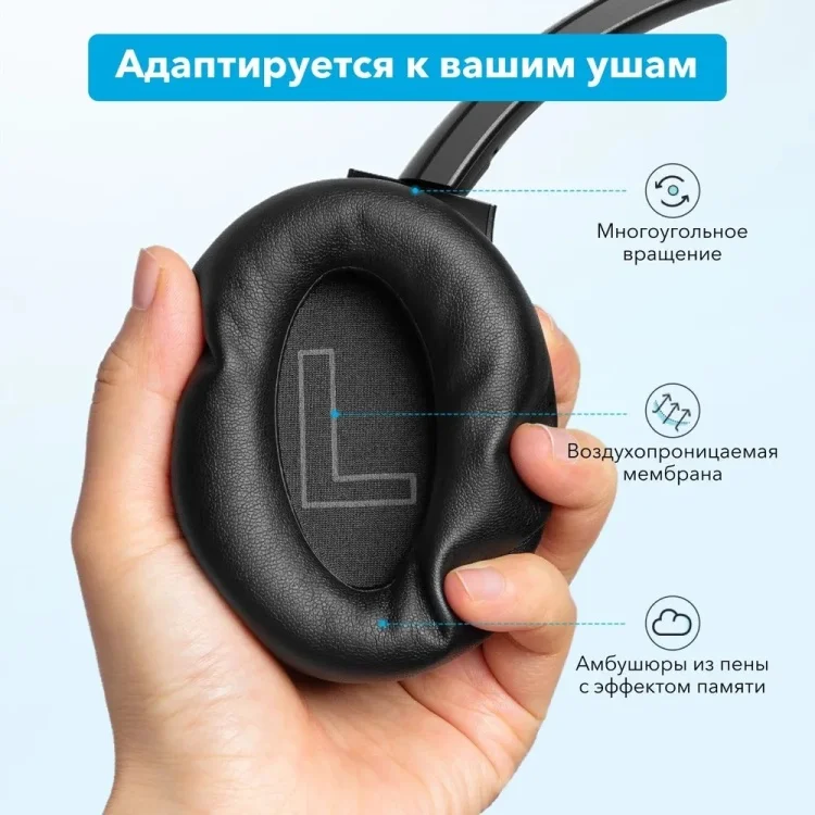 Купить Наушники SOUNDCORE Q20+ A3045 BK (SDC-A3045H11-BK)