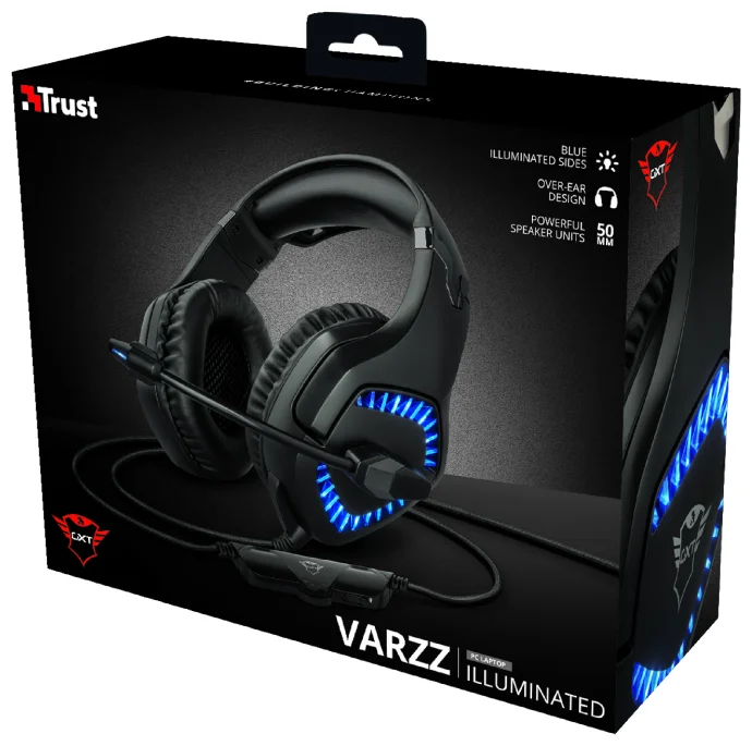 Наушники TRUST GXT460 Varzz Illuminated Black заказать Наушники TRUST GXT460 Varzz Illuminated Black заказать