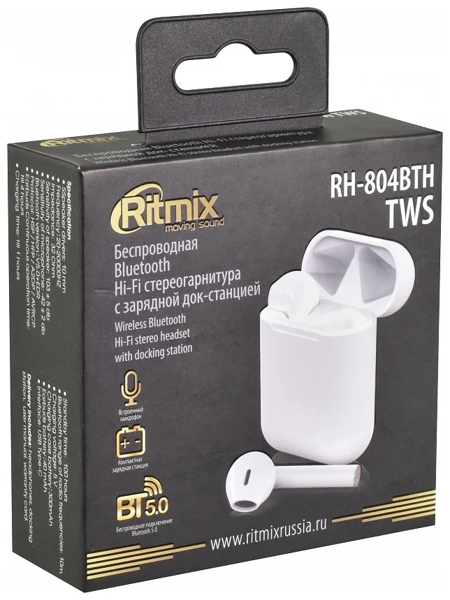 Фото Наушники RITMIX RH-804BTH TWS White