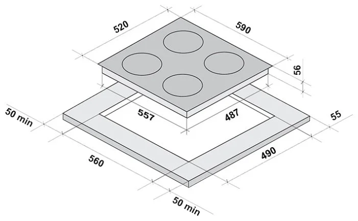 Фотография Варочная поверхность FORNELLI PIA 60 MERIDIANA Фотография Варочная поверхность FORNELLI PIA 60 MERIDIANA