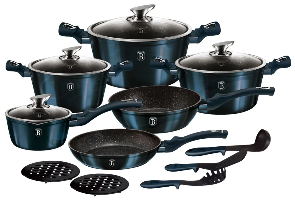 Фото Набор посуды BerlingerHaus 1885 15 ПР METALLIC LINE AQUAMARINE Фото Набор посуды BerlingerHaus 1885 15 ПР METALLIC LINE AQUAMARINE