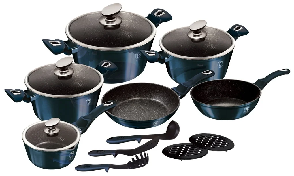 Фотография Набор посуды BerlingerHaus 1885 15 ПР METALLIC LINE AQUAMARINE Фотография Набор посуды BerlingerHaus 1885 15 ПР METALLIC LINE AQUAMARINE