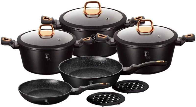 Фото Набор посуды BerlingerHaus BH-1645N 10 ПР BLACK ROSE COLLECTION