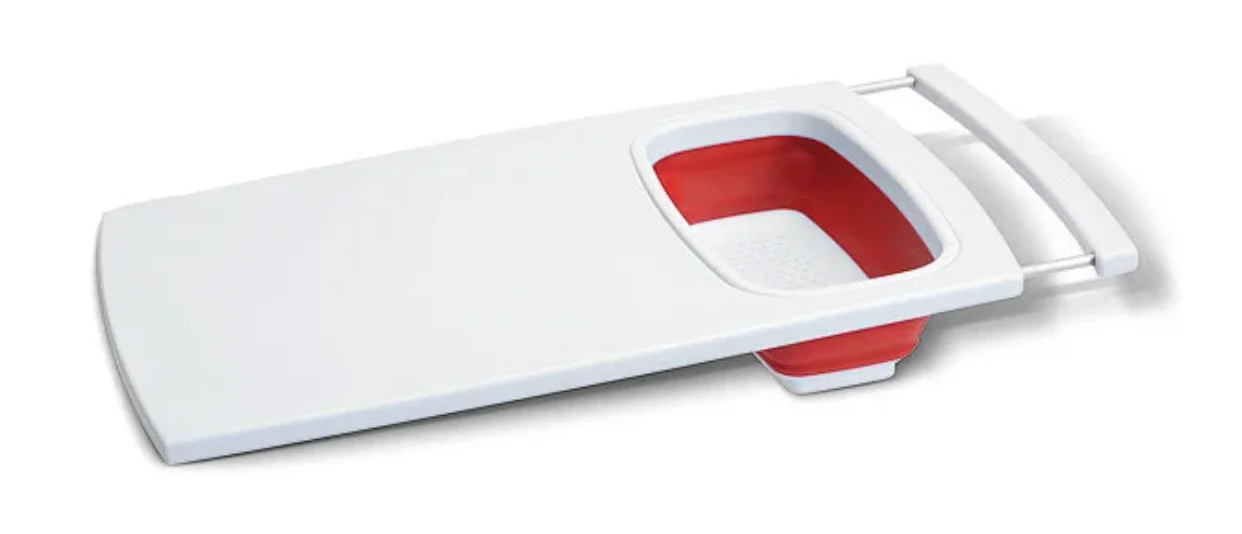 Фото Доска EMSA 41x25см с дуршлагом белый/красный SMART KITCHEN 507257