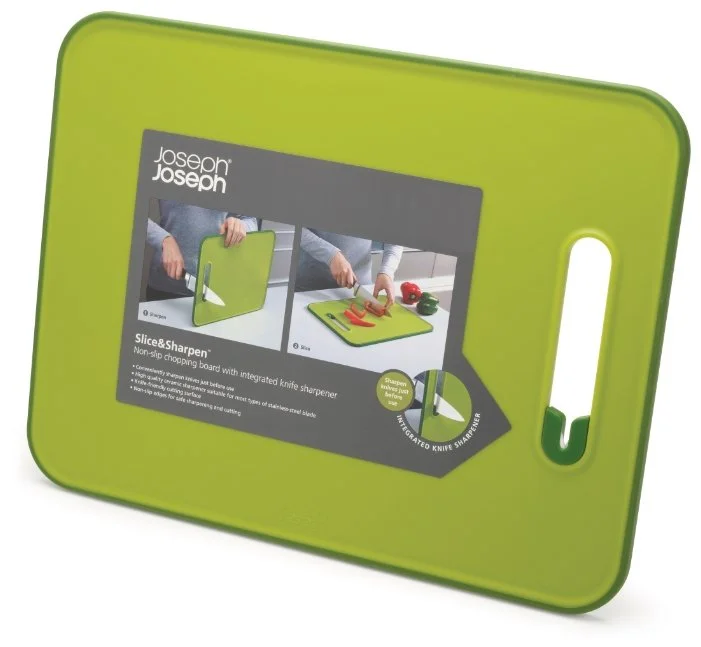 Цена Доска разделочная с ножеточкой Joseph Joseph Slice&Sharpen™ Large зеленая 60027