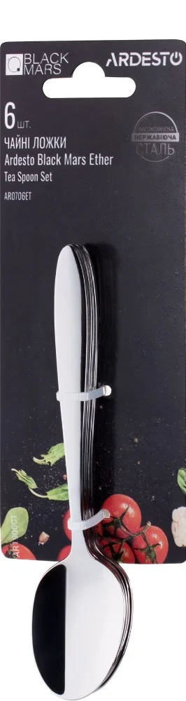 Фотография Набор чайных ложек ARDESTO Black Mars Ether 6 пр. AR0706ET Фотография Набор чайных ложек ARDESTO Black Mars Ether 6 пр. AR0706ET