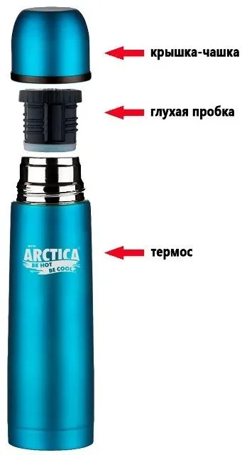 Фото Термос ARCTICA (0,5л)(18ч)(металл)(эф.шелка)-синий 103-500С (R 83902)