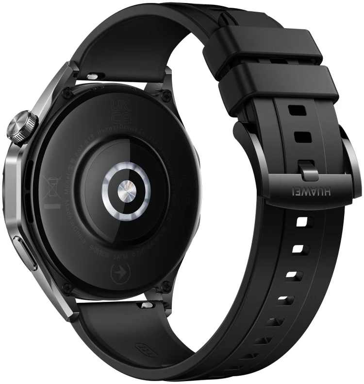 Фотография Смарт-часы HUAWEI Watch GT 4 (46mm) Black Fluoroelastomer Strap (PNX-B19, 55020BGT)