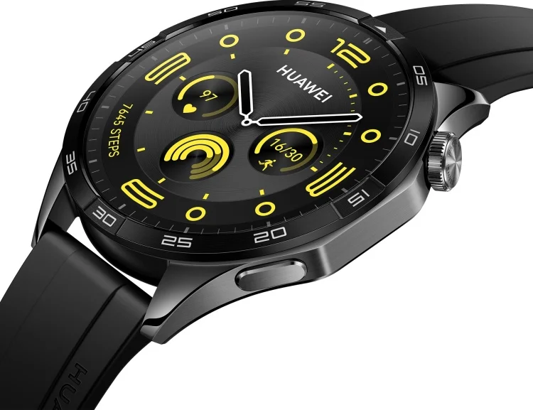 Картинка Смарт-часы HUAWEI Watch GT 4 (46mm) Black Fluoroelastomer Strap (PNX-B19, 55020BGT)
